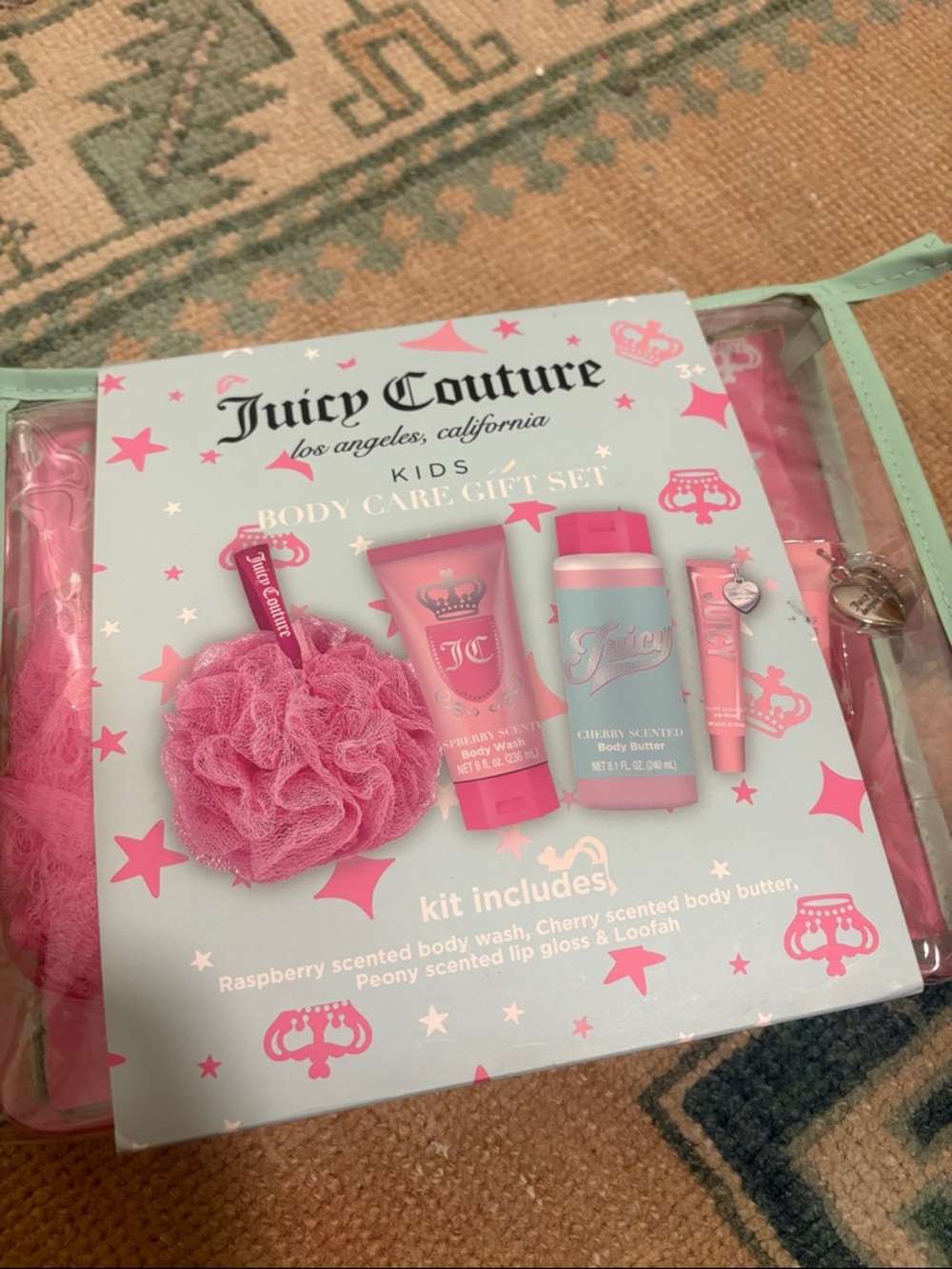Juicy Couture Pink Kids Body Care Gift Set with Loofah
